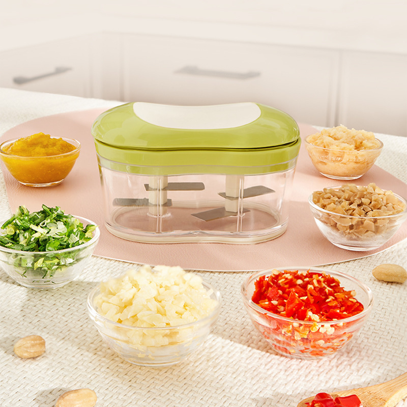 Hand Push Garlic Cutter Veggie Chopper Manual Food Chopper Vegetable Chopper Shredder for Tomato Ginger Nuts Onion Vegetable