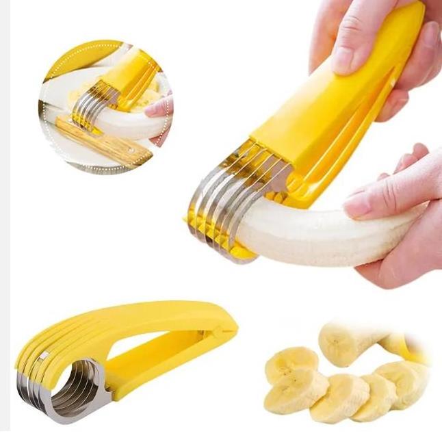 Household kitchen tools stainless steel banana slicer ham sausage fruit and vegetable tool cutting machine banana slicer