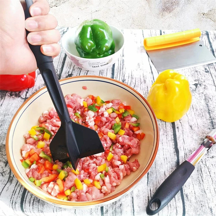 Meat Chopper Premium Heat Nylon Resistant Meat Masher Hamburger Chopper Potato Beef Smasher Masher Tool