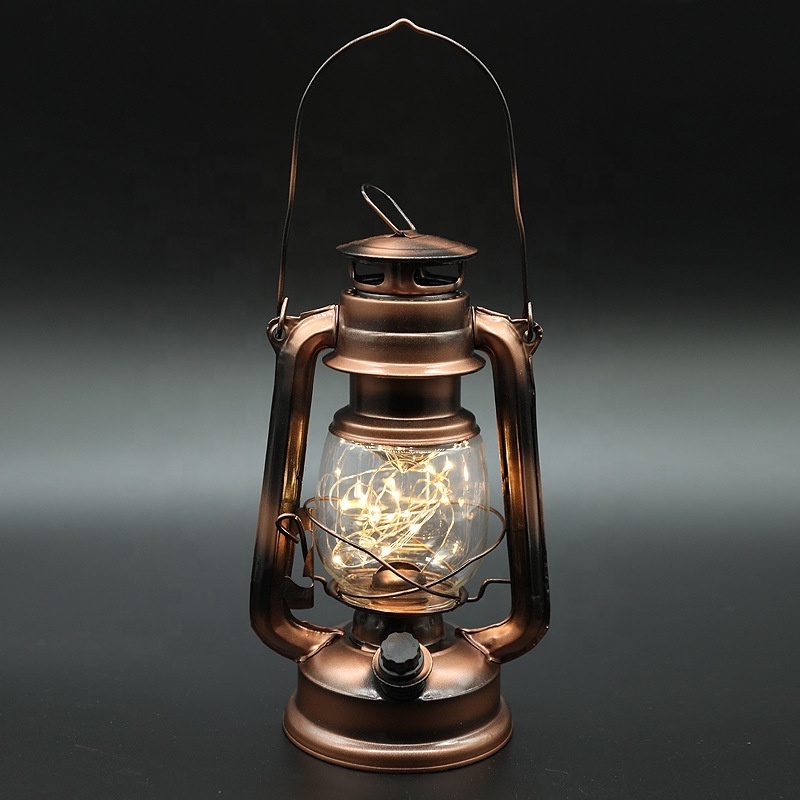 Adjustable LED Light Lantern for Outdoor Camping Complete Kerosene Oil Lamps with Iron Body Metal Shade Bedroom Decorative Use