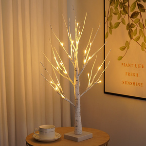 LED Copper Wire Tree Lamp Adjustable Twig Branches White Birch Tree Decoration Warm White LED Christmas Tree Light