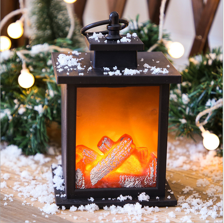 RTS Nordic Style LED Fireplace Lamp Creative Christmas Home Decorative Light with Battery Operated Flame Ornaments