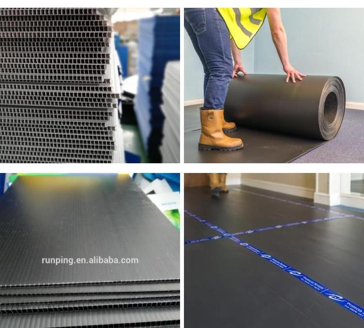 Floor Protection PP Sheet Custom 2-7mm Corflute Rolls Corrugated Plastic Sheet For Floor Covering