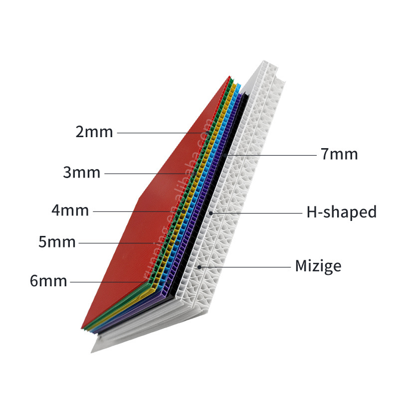 2mm 3mm 4mm 5mm 6mm 8mm 10mm 4x8 Waterproof Coroplast Correx Corrugated Plastic Corflute Sheet