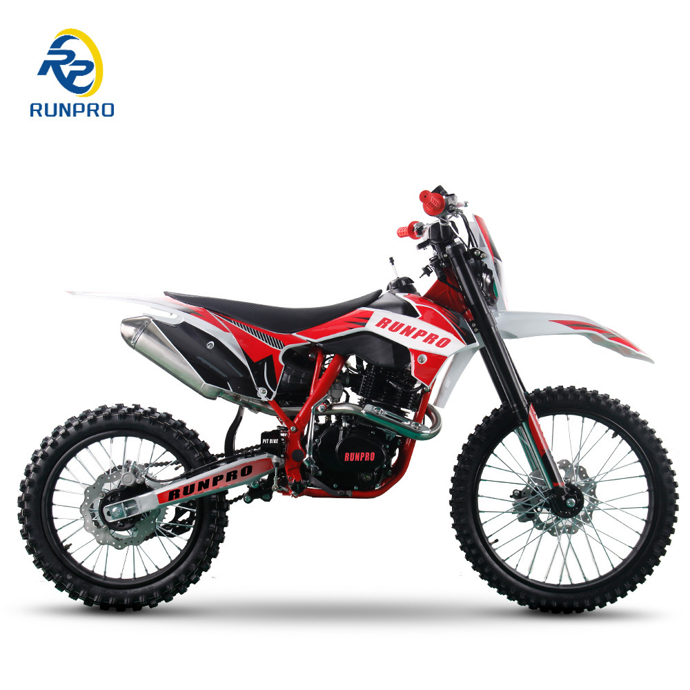 RUNPRO gas motocross electric start 250cc off road dirt bike motorcycle with 21''18'' tire for adult