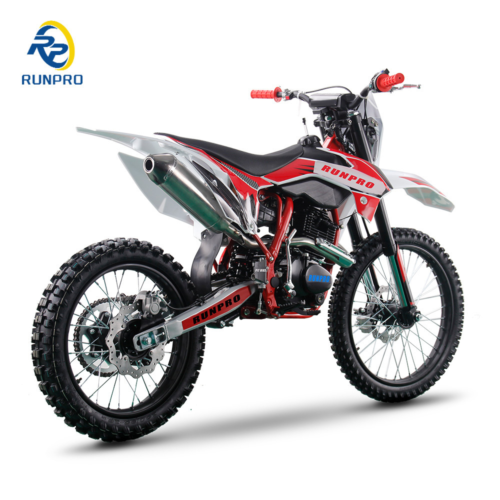 RUNPRO gas motocross electric start 250cc off road dirt bike motorcycle with 21''18'' tire for adult