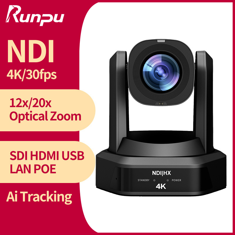 HD66K-20N NDI POE 4K 8MP PTZ Optics Camera Live Streaming Conference Video Camera NDI 4K sdi hd mi Telepresence System