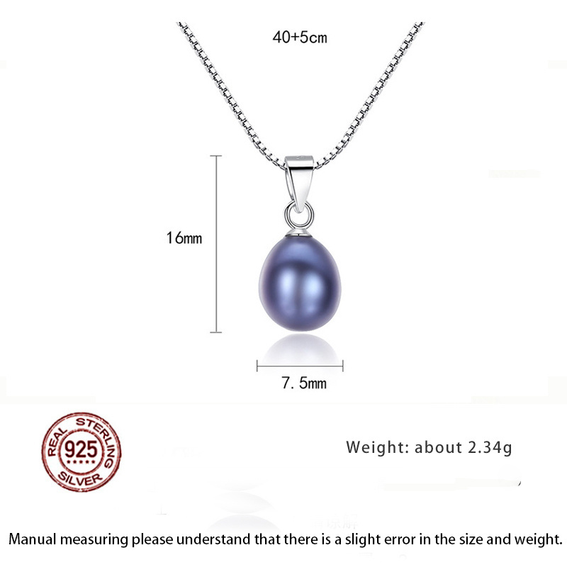 In stock dropshipping simple pearl pendant clavicle chain 925 sterling silver multicolor freshwater pearl necklace