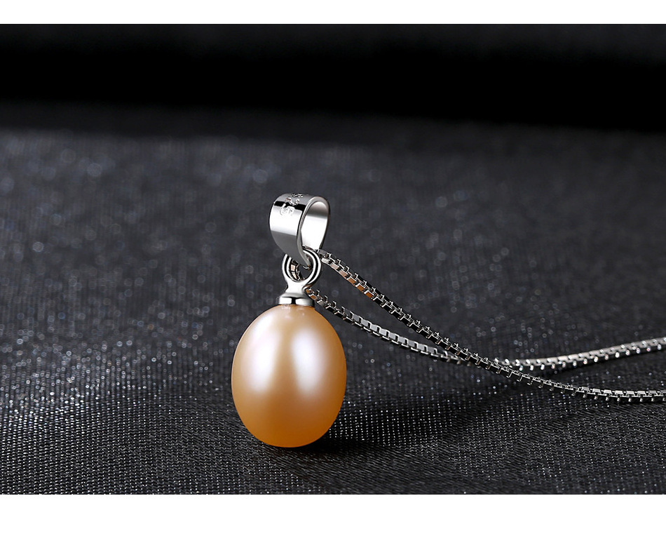 In stock dropshipping simple pearl pendant clavicle chain 925 sterling silver multicolor freshwater pearl necklace