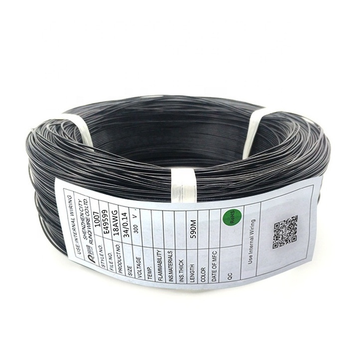 Solid Core Multi Strands UL1007 18awg /20awg/22awg/24awg/26awg/28awg/30awg  PVC 300V wire