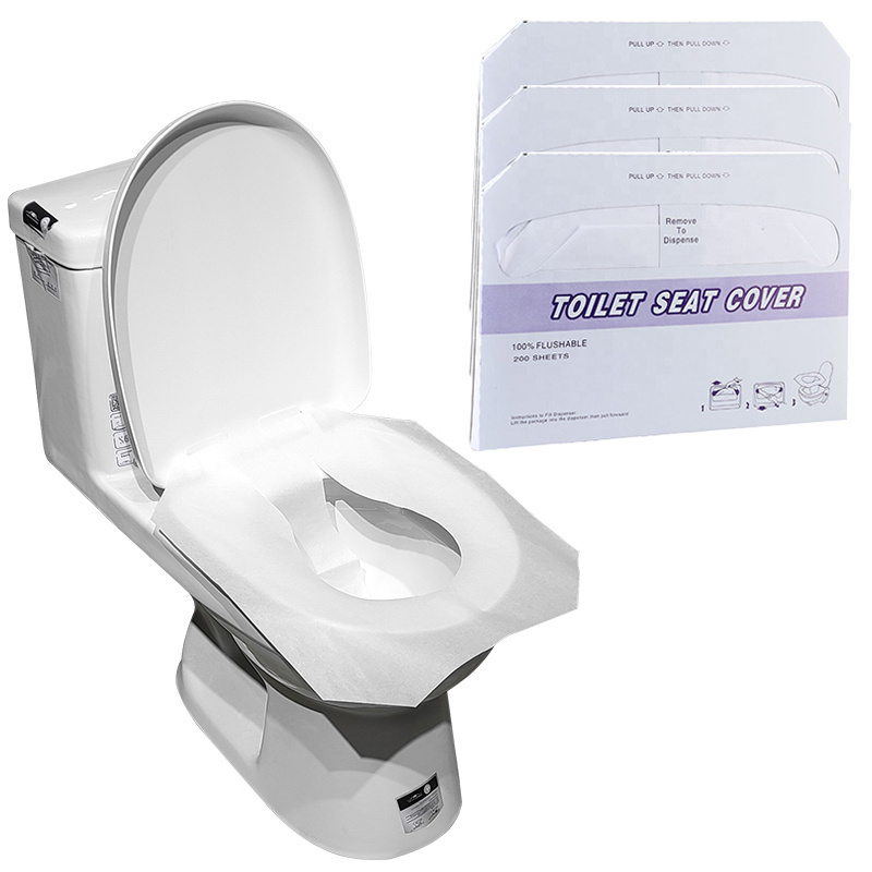 Hygienic 1 ply disposable toilet seat cover paper flushable toilet seat cushion for public bathroom hotel