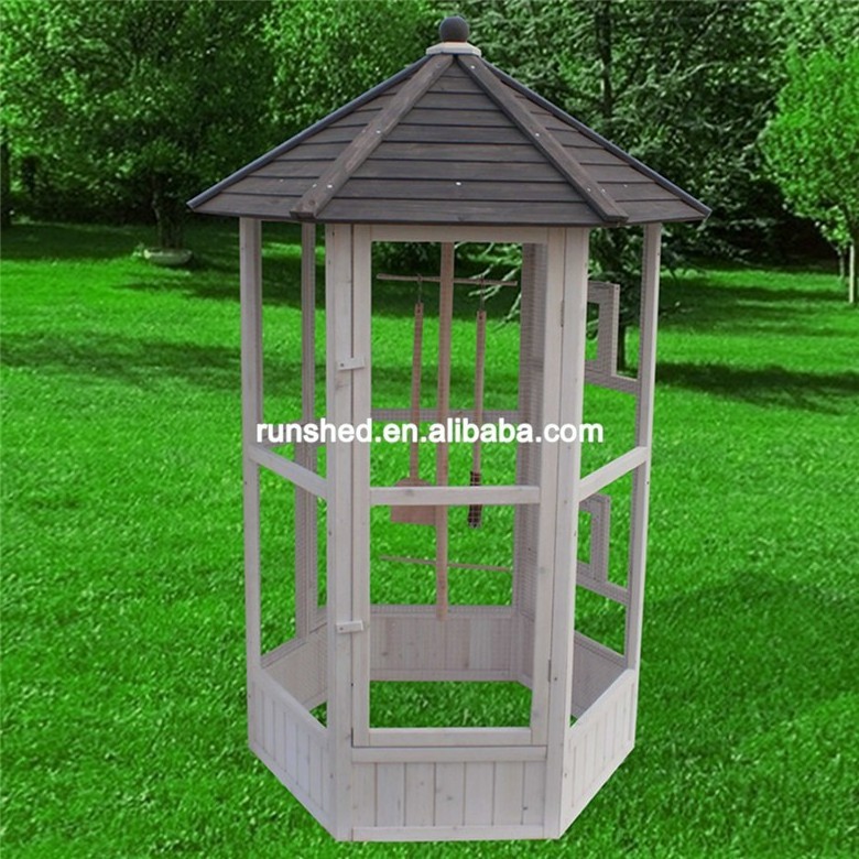 Outdoor Wooden Bird House Garden Large Bird  Aviary Cages Wire Mesh Wholesale Bird Cage