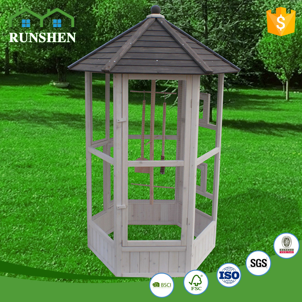 Outdoor Wooden Bird House Garden Large Bird  Aviary Cages Wire Mesh Wholesale Bird Cage