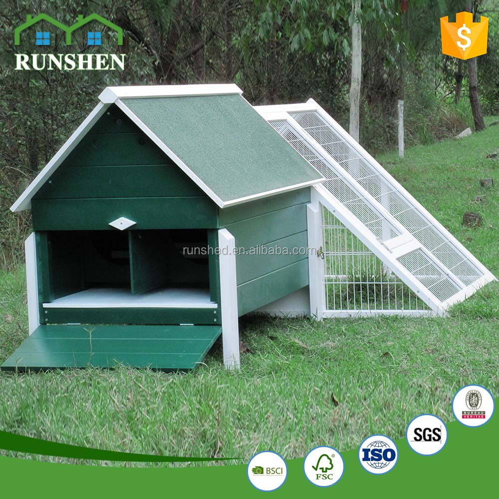 Blue White Color Chicken Coop With Triangular Run Large Size Pet Animal Cages Wooden Chicken Coops For Sale