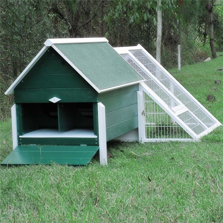 Blue White Color Chicken Coop With Triangular Run Large Size Pet Animal Cages Wooden Chicken Coops For Sale