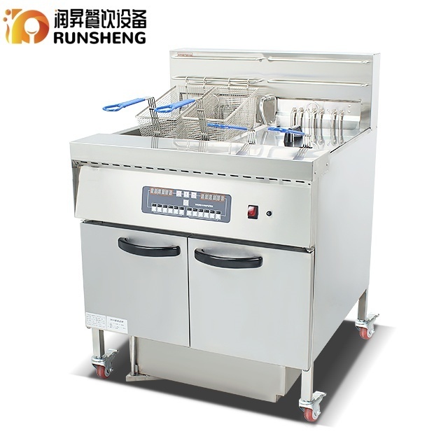 Runsheng Double Tank Electric Vertical Fryer With Oil Filter High Quality Commercial Usage Fryer For West Restaurant