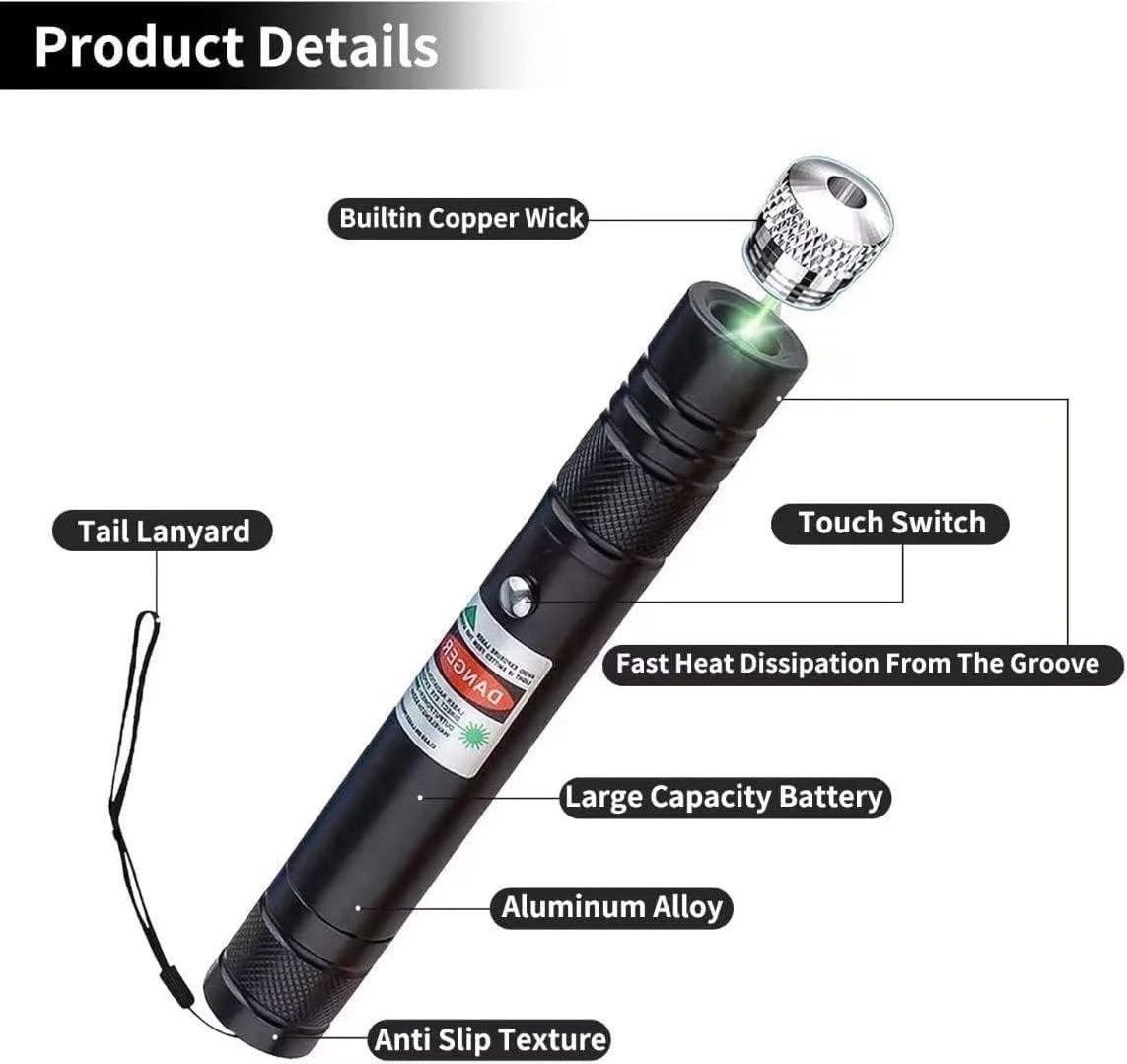 Green Laser Pointer High Power - Rechargeable Lazer Pointer with Star Cap Lazer Beam 5000FT Long Range Laser Light Laser Pen