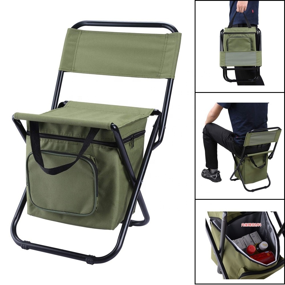 Outdoor Folding Backpack Chair Portable Storage Bag 3-in-1 Leisure Camping Fishing Chair Iron Outdoor Furniture Modern