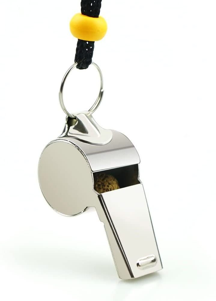 Stainless Steel Sports Whistles with Lanyard, Loud Crisp Sound Whistles Bulk Great for Coaches, Referees, and Officials