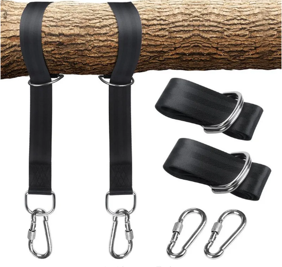 Welded Tree Swing Hanging Strap Kit with 2 Strap & Snap Carabiner Hook for Outdoor Swings Hammocks