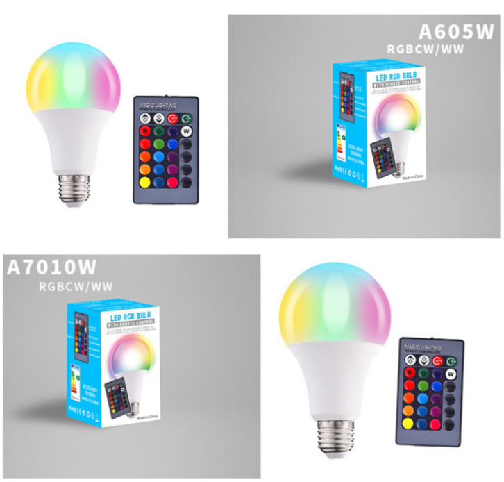 LED Color Changing Light Bulb with Remote Control -Smart Remote Lightbulb - RGB & Multi Colored - Makes a Perfect Gift