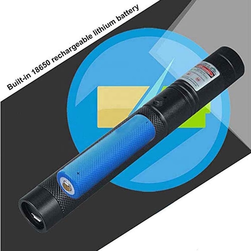 Green Laser 303 Stars USB Rechargeable Laser Pointer Lazer Pen 1mW 532nm 100 to 10000 meters