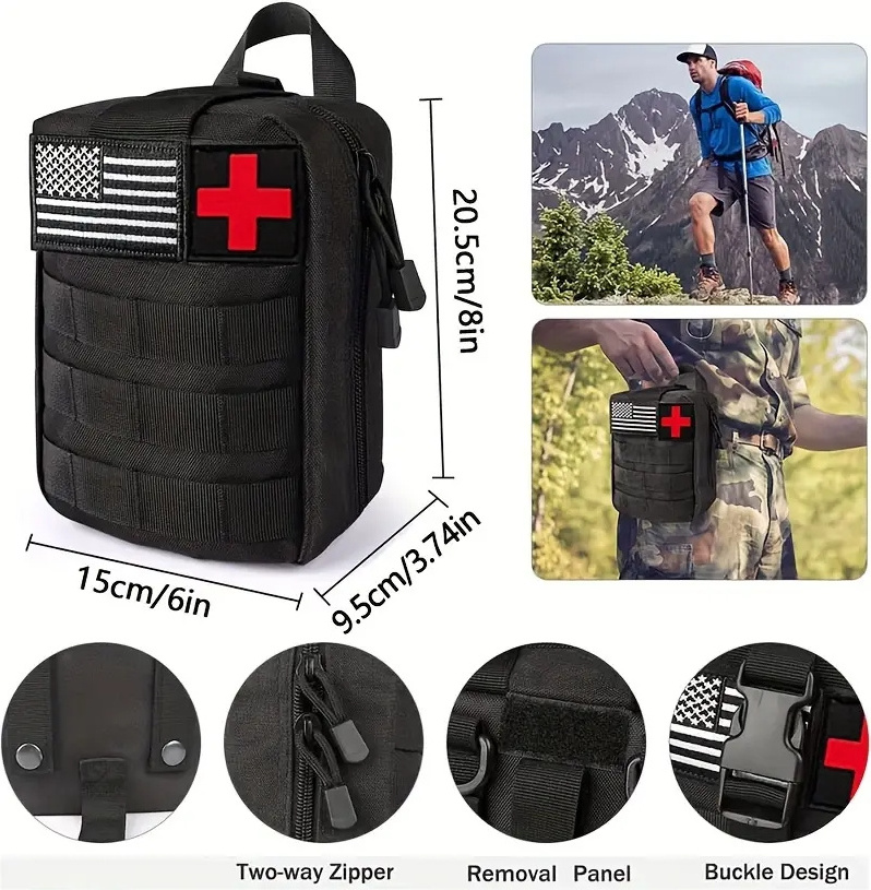 125Pcs Emergency Trauma Survival First Aid Kit Tourniquet Bandage Outdoor Gear Emergency Supplies Kits For Camping, Hunting