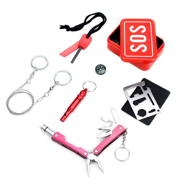 6 Piece Contain Outdoor Sport Camping Hiking Emergency Survival Gear Kit SOS Survival Tool Kit