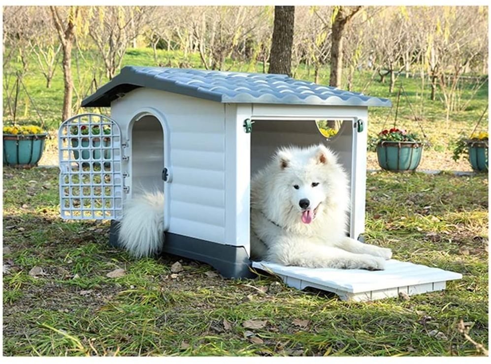 Dog Kennel, Waterproof Plastic Doghouse for Small Pets, Indoor and Outdoor Durable Puppy House