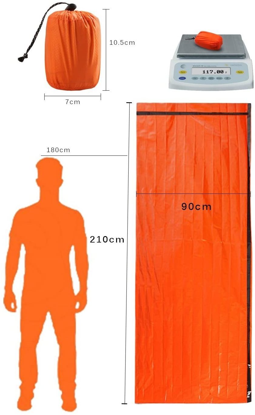 Emergency Sleeping Bag - Waterproof Lightweight Thermal Bivy Sack - Survival Blanket Bags