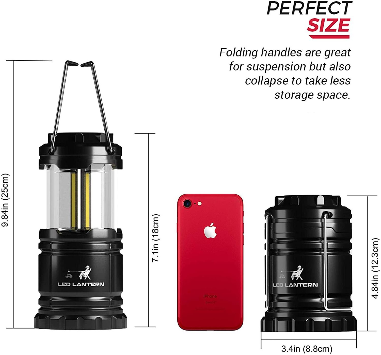 LED Camping Lanterns, Super Bright Camping Lights, Collapsible Emergency Light Battery Lantern