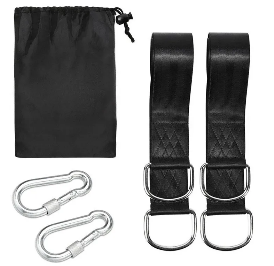 Welded Tree Swing Hanging Strap Kit with 2 Strap & Snap Carabiner Hook for Outdoor Swings Hammocks