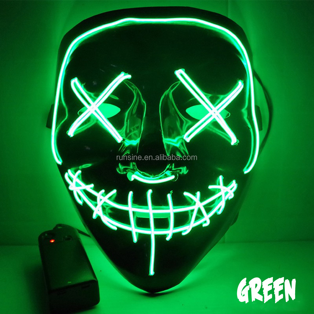 Home Brand Hot selling LED Mask Masquerade el Wire Party Mask Cosplay Led Purge Mask