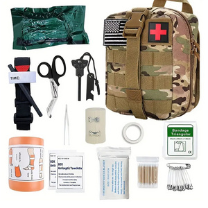 125Pcs Emergency Trauma Survival First Aid Kit Tourniquet Bandage Outdoor Gear Emergency Supplies Kits For Camping, Hunting