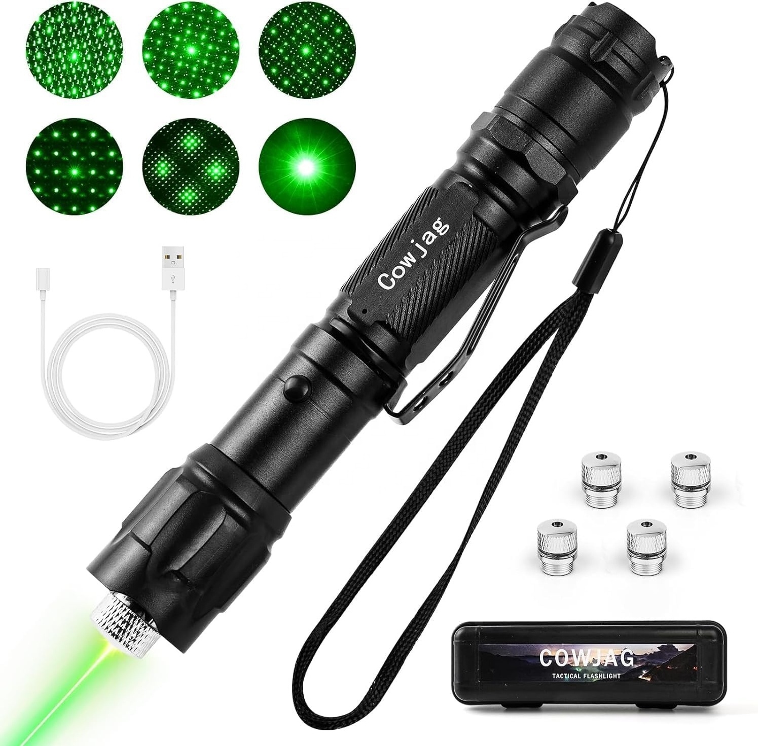 Green Laser Pointer High Power Flashlight, Flashlight Long Range Laser, Rechargeable Laser