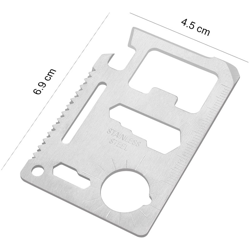 Stainless Steel 11 in 1 Beer Opener Survival Card Tool Fits Home Use