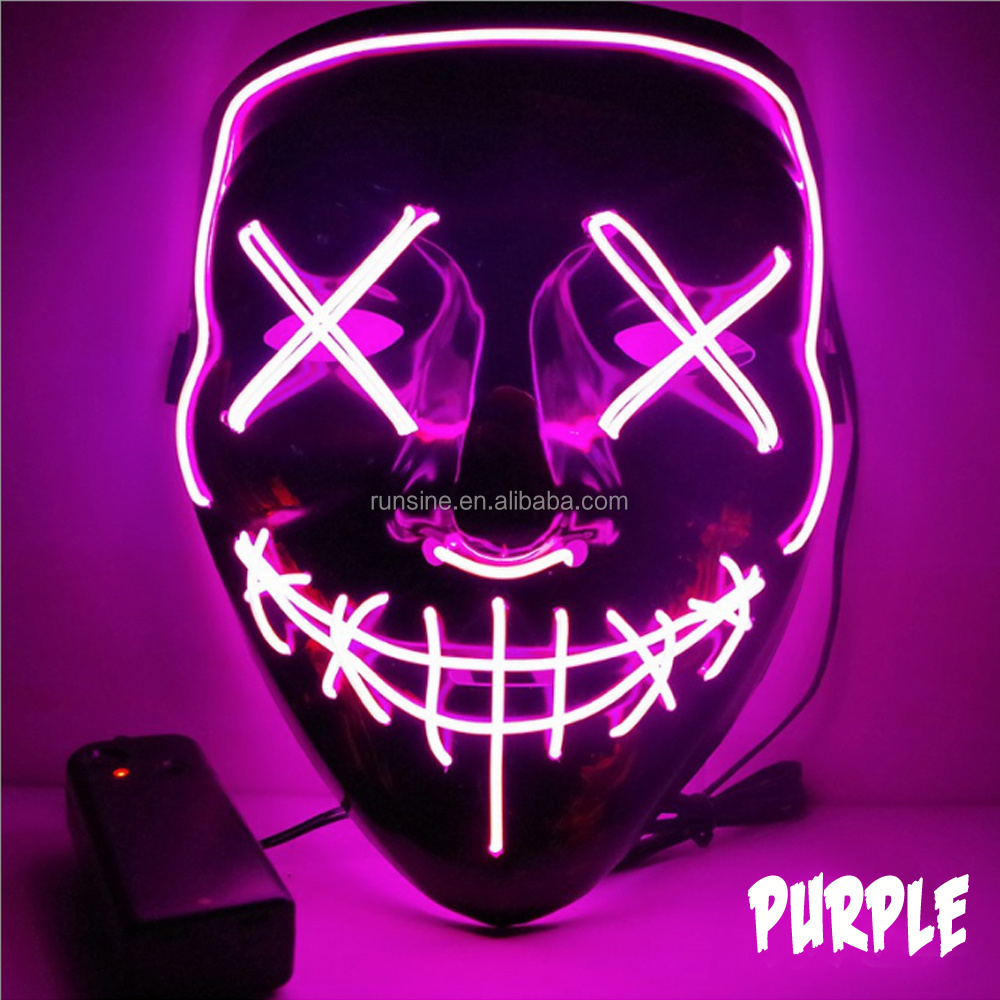 Home Brand Hot selling LED Mask Masquerade el Wire Party Mask Cosplay Led Purge Mask