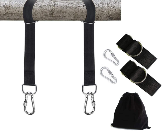 Welded Tree Swing Hanging Strap Kit with 2 Strap & Snap Carabiner Hook for Outdoor Swings Hammocks