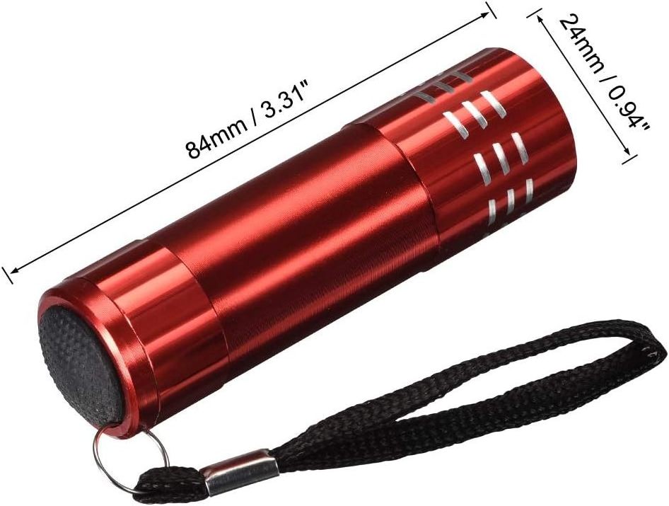 Powerful Portable outdoor UV flashlights & torches Manicure lamp mini lanyard 9 led torch flashlight