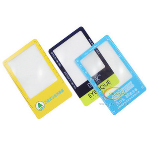 3x Ultra-thin PVC Plastic Magnifying Glass Wallet OEM Logo Credit Card Size Magnifier