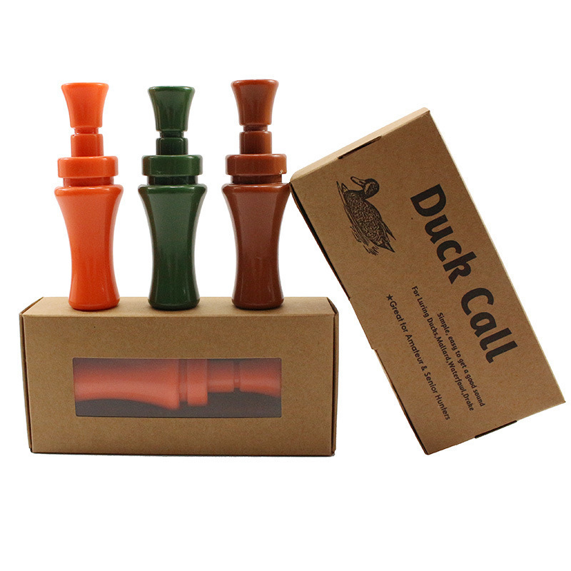 OEM ODM Supported Outdoor Whistle Plastic Solid Color Wild Mallard Hunting Duck Call Decoy