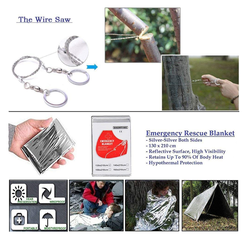 Emergency survival kit, 13-in-1 survival kit, car/ camping/hiking/ mountain climbing/father's day birthday gift