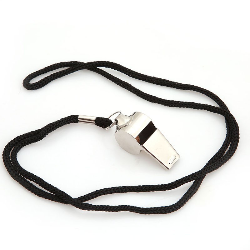 Stainless Steel Sports Whistles with Lanyard, Loud Crisp Sound Whistles Bulk Great for Coaches, Referees, and Officials