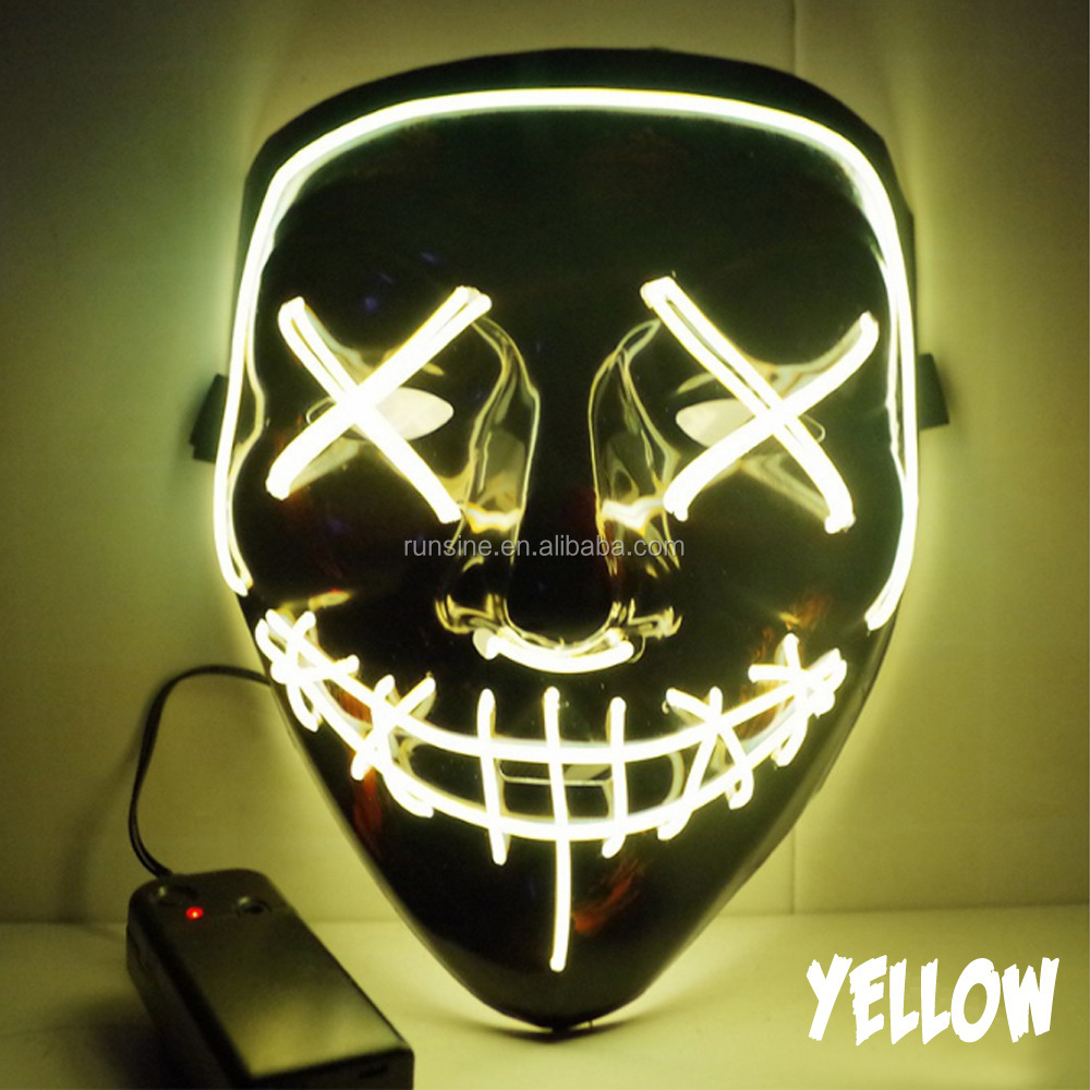 Home Brand Hot selling LED Mask Masquerade el Wire Party Mask Cosplay Led Purge Mask