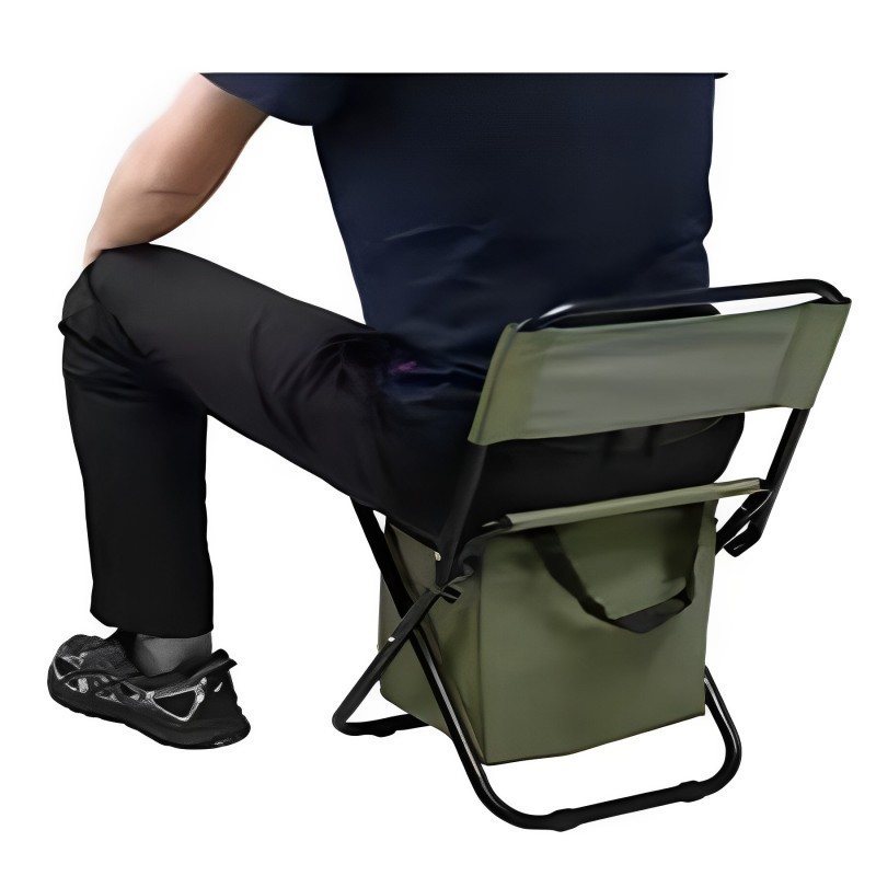 Outdoor Folding Backpack Chair Portable Storage Bag 3-in-1 Leisure Camping Fishing Chair Iron Outdoor Furniture Modern