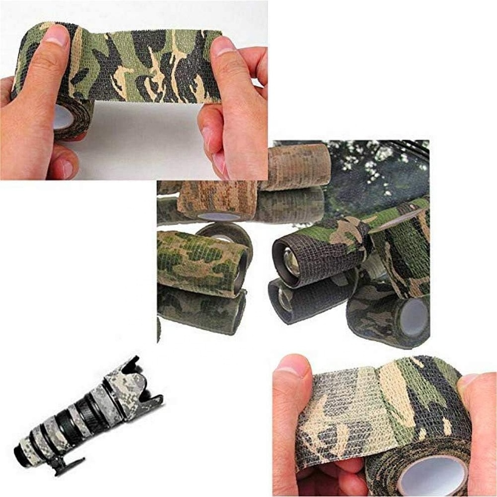 Camo Wrap Tape Camouflage Form Wrap Hunting Self-Adhesive Protective Bandage for Flashlights,Bicycle