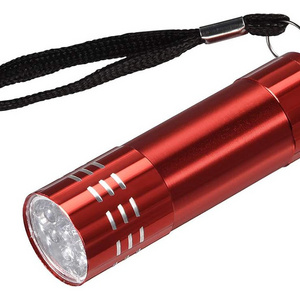 Powerful Portable outdoor UV flashlights & torches Manicure lamp mini lanyard 9 led torch flashlight