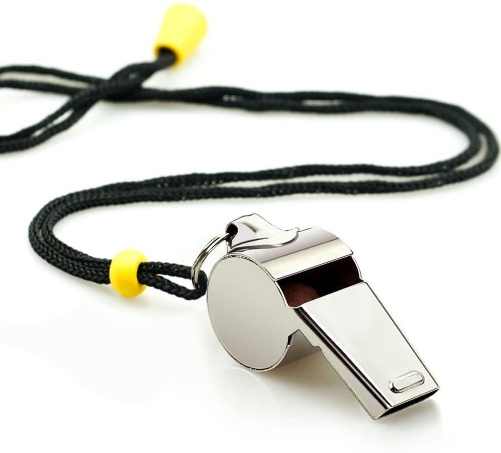 Stainless Steel Sports Whistles with Lanyard, Loud Crisp Sound Whistles Bulk Great for Coaches, Referees, and Officials