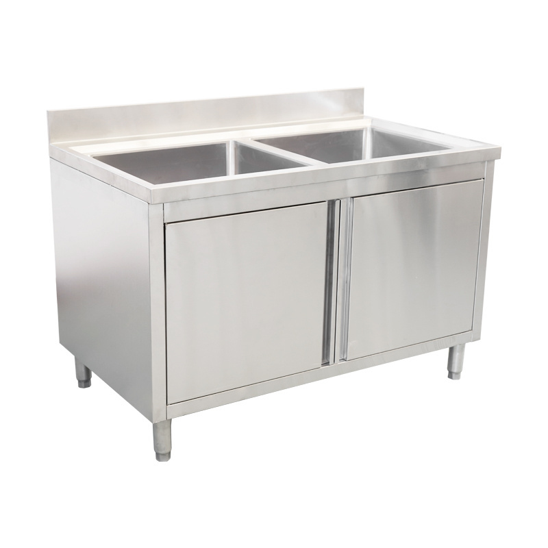 Commercial Restaurant 304 Stainless Steel Kitchen Sink Cabinet With Sink Bowl