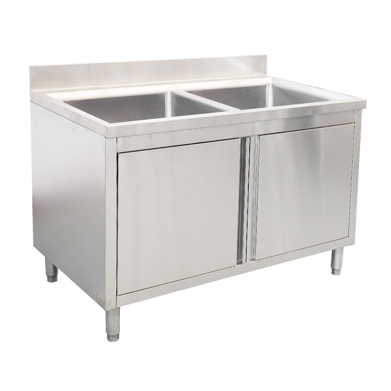 Commercial Restaurant 304 Stainless Steel Kitchen Sink Cabinet With Sink Bowl